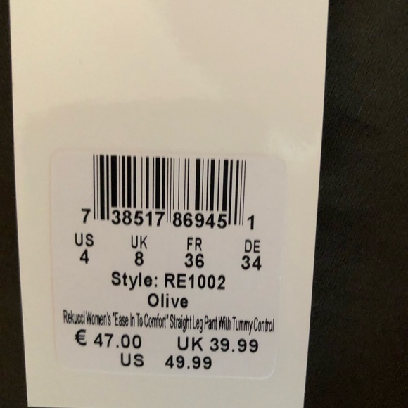 Rekucci “Ease into Comfort” Straight Leg Pants w/Tummy Control - Picture 4 of 4